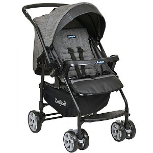 Carrinho de Bebê Reversivel Passeio Travel System Até 15 Kg Rio K Burigotto Preto Mesclado