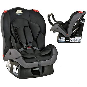 Cadeirinha de Bebê Auto Bebê Conforto 0 Até 25kg Grupo 0+, I e II Reclinavel 4 Posições Unike Burigotto Preto e Cinza