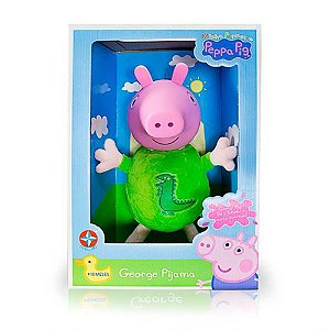 Boneco De Pelucia George com Cabeça de Vinil e Pijama - Peppa Pig Estrela