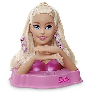 Boneca Barbie Busto Styling Head Core com 12 Frases + 7 Acessórios A Partir de 3 Anos - Pupee