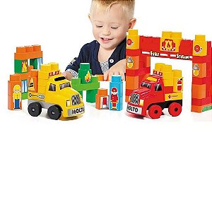 Baby Land Caminhões Super Resgate Molto Blocks 60 Peças