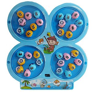 Brinquedo Infantil Jogo de Pescaria Criança Motorizado Pesca Com 32 Peixes Polibrinq