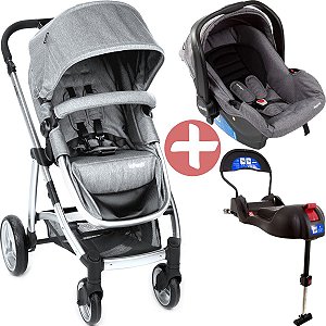 Carrinho De Passeio Infantil Travel System Epic Lite Trio Grey Classic Até 15 Kg - Infanti