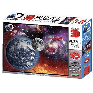 Quebra Cabeça Super 3D Espaço C/500 Peças BR1062