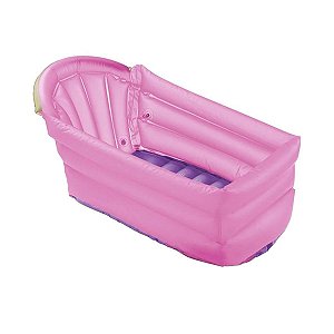 Banheira Inflavel Para Bebe Pratica Compacta Dias Quentes Rosa MultiKids