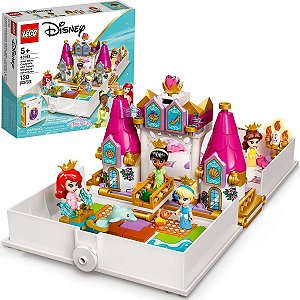 Brinquedo Lego Frozen Disney Princess O Livro de Histórias e Aventuras de Ariel Bela Cinderela e Tiana 130 peças +5 anos