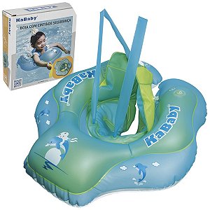 Boia de Piscina para Criança com Cinto de Segurança Tamanho G Azul e Verde KaBaby