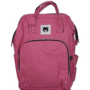 Mochila Maternidade Para Bebe Rosa De Ursinho - Importway