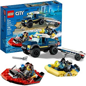 Brinquedo Lego City Adventures Transporte de Barco da Polícia de Elite 166 peças +5 anos