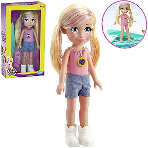 Polly Pocket Surf Boneca Infantil Articulada com Acessórios Para +3 Anos 38cm Pupee