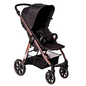 Carrinho de Bebê Leve e Reclinável Dobra Fácil Rosa Cromado Mint Rosé Gold Diamond ABC Design