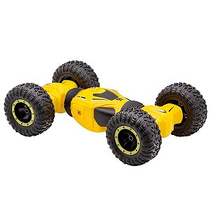 Carrinho Infantil Com Controle Brinquedo Criança Recarregável 2 Modos Twist Car Amarelo Polibrinq