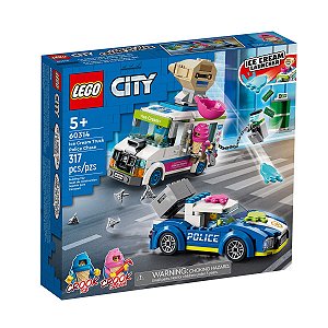 Brinquedo Lego City Blocos de Montar Perseguição Policial 317 peças 3 Bonequinhos 5+ anos