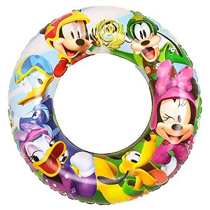 Boia Infantil Circular Para Piscina Mickey Mouse +3 Ano Até 30 Kg Bel Fix