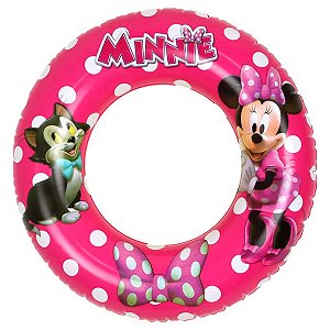 Boia Infantil Circular Para Piscina Minnie Mouse +3 Ano Até 30 Kg Bel Fix
