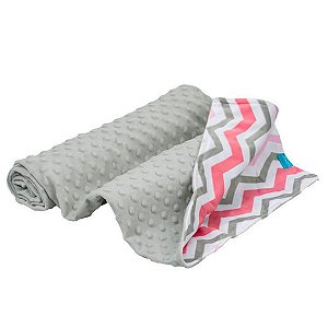 Cobertor Infantil Toque macio Onda Rosa +3 Meses Clingo