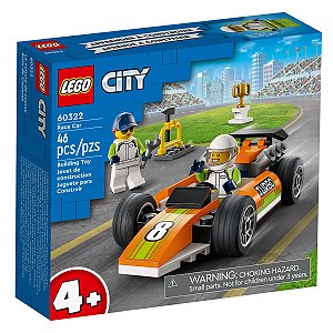 Brinquedo LEGO City Carro de Corrida Laranja Blocos de Montar Infantil Criança 4+ Anos