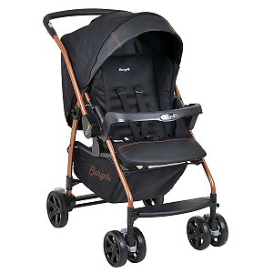 Carrinho de Bebê Reversivel Travel System Até 15 Kg Rio K Burigotto Preto Cobre