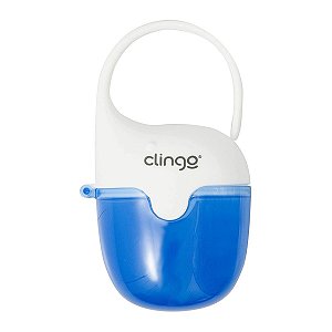 Porta Chupetas Bebê Com Alça Silicone Livre de BPA Até 3 Chupetas Baleia Azul Clingo