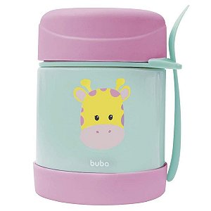 Pote Térmico Infantil Com Colher Para Refeição 320ml 6+ Meses Animal Fun Girafa Buba