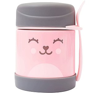 Pote Térmico Infantil Com Colher Para Refeição 320ml 6+ Meses Gumy Rosa Buba