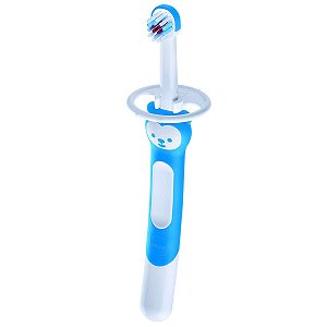 Escova de Dente Infantil Cerdas Macias Com Trava de Segurança 5m+ Training Brush Azul Mam
