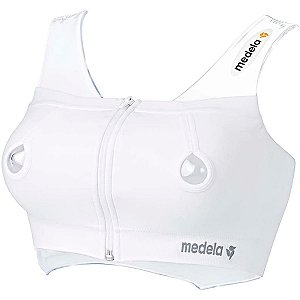 Sutiã de Extração Bustier Easy Expression Top Branco Tam M Para Funil de Extrator de Leite Medela