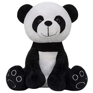 Pelúcia Infantil Para Bebê +3 Meses Meu Pandinha Macio e Fofo Preto e Branco Buba