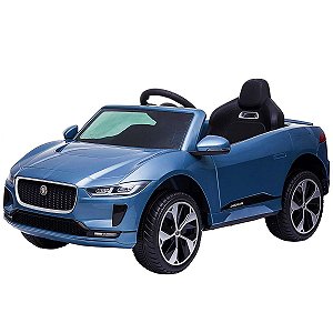 Mini Carro Elétrico Infantil Com Controle Jaguar BW 153 12V Mp3 Luzes 3 Anos a 25Kg Cinza Azulado Importway