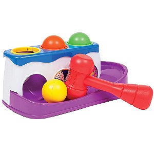 Brinquedo Infantil Interativo +12 Meses Bate Martelo Com Bolinhas Coloridas Buba