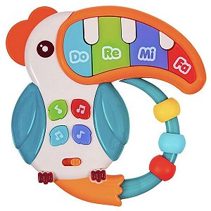 Brinquedo Musical Infantil Educativo Para Bebês Tucano Com Luzes Buba