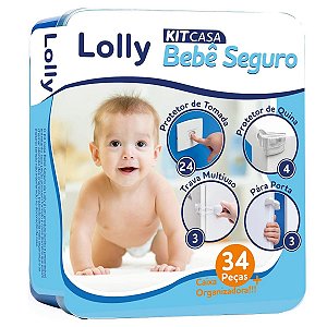 Kit Protetores Bebê Para Tomada Porta Quina Travas Casa Segura 34 Peças Lolly