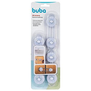 Kit 5 Travas De Segurança Infantil Para Portas Geladeiras e Armários Multiuso Buba