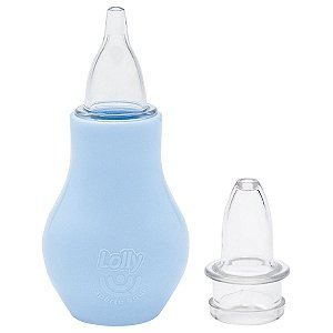 Aspirador Nasal de Sucção 2em1 Para Bebê Desde o Nascimento Manual Limpeza Fácil Azul Lolly