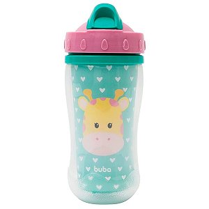 Copo Infantil +12 Meses Parede Dupla Animal Fun Girafa Buba