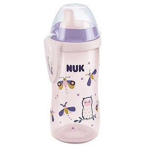 Copo de Bebê Antivazamento 300ml Brilha no Escuro 12+ Meses Kiddy Cup Coruja Lilás Nuk