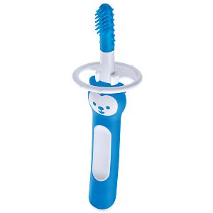 Escova Infantil Massageadora De Gengiva Com Trava De Segurança +3 Meses Massaging Brush Azul Mam