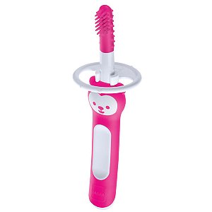 Escova Infantil Massageadora De Gengiva Com Trava De Segurança +3 Meses Massaging Brush Rosa Mam