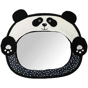 Espelho Retrovisor Para Banco Traseiro Visão do Bebê Fácil Fixação Panda Preto Buba