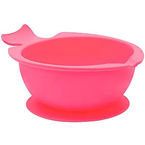 Prato De Silicone Com Ventosa Infantil 200ml Bowl Peixinho Rosa Buba