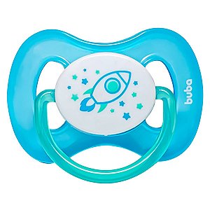 Chupeta De Bebê Brilha No Escuro +6 Meses Comfort Azul Buba