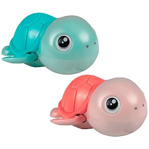 Brinquedo de Banho Infantil Tartaruga Nadadora Amiguinho do Bebê Brinquedo de Corda Buba
