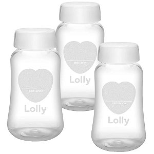 Potes para Leite Materno com 3 unidades de 150ml Graduação Livre de BPA Lolly