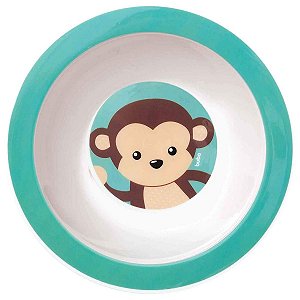 Prato Para Alimentação Infantil Para Bebê 350ml Bowl Animal Fun Macaco Buba