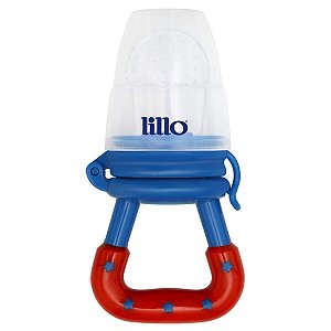 Alimentador Infantil Porta Fruta Alimentação do Bebê +6 Meses Livre de BPA Silicone Azul Lillo