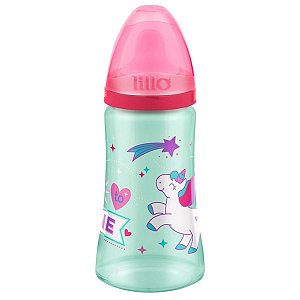 Copo Infantil de Bebê +12 Meses Livre de BPA 300ml Com Tampa Protetora Colors Magia Rosa Lillo