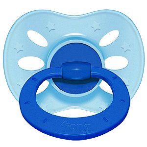 Chupeta De Bebê Infantil Com Bico de Silicone Anatômico A Partir dos 6 Meses Tam 2 Azul Fiona