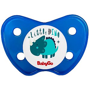 Chupeta de Bebê Bico de Silicone A Partir dos 6 Meses Tam 2 Nk II Dinossauro Azul Baby Go