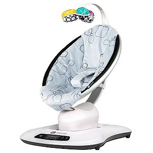 Cadeira Descanso Do Bebê Até 9Kg Reclinável e Musical Com 5 Movimentos Mamaroo Silver Plush Moms
