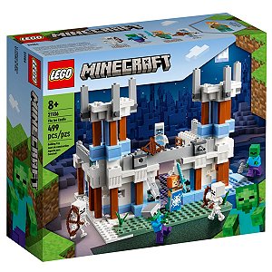 Brinquedo Lego Minecraft Infantil Blocos de Montar O Castelo De Gelo 499 Peças +8 anos